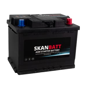 SKANBATT AGM Startbatteri 12V 60AH 640CCA (242x175x190mm) +H