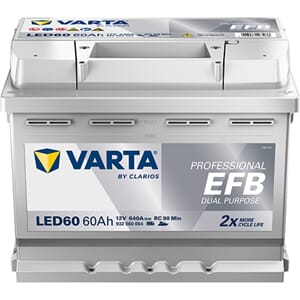 VARTA Fritidsbatteri EFB Batteri 12V 60AH 640CCA  +H LED60