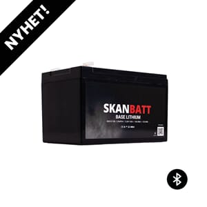 SKANBATT Base Lithium 12V 12Ah 10A BMS Bluetooth - 3 Års gar