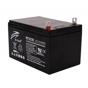 RITAR AGM Batteri 12V 12AH M6 (151x98x107mm)
