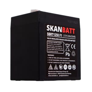 SKANBATT AGM Batteri 12V 5AH (90x70x101mm) F1