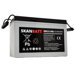 SKANBATT AGM Deep Cycle Batteri 12V 100AH (307x169x211mm) +V