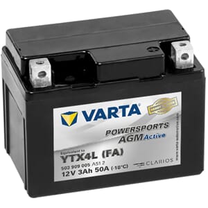 VARTA AGM MC Batteri 12V 3AH 50CCA (113x70x87mm) +høyre