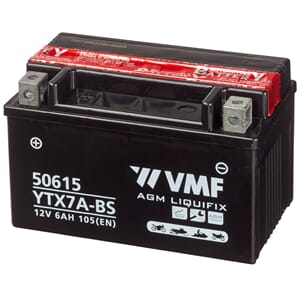 VMF MC Batteri 12V 6AH 105CCA (150x87x94)+venstre | YTX7A-BS