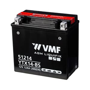 VMF MC Batteri 12V 12AH 200CCA (152x88x147) + venstre