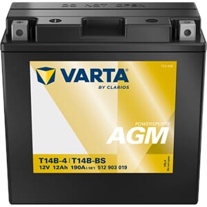 Varta MC 12V 12AH 190CCA AGM Batteri YT14B-BS +V