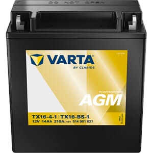 Varta MC 12V 14AH 210CCA AGM Batteri  YTX16-BS +V