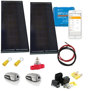 SKANBATT 300W(2x150W) Black Aero kompl.kit Victron MPPT-SLIM