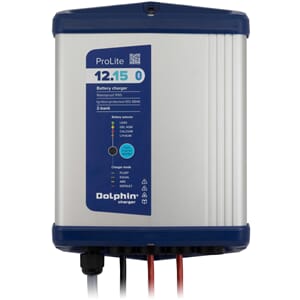 DOLPHIN 12V 15A Batterilader - Bluetooth - IP65 - 2 kanaler