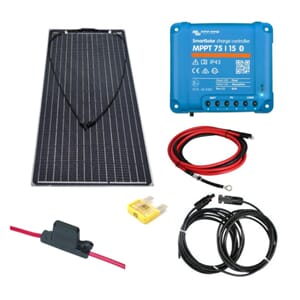 SKANBATT Solcellepakke 12V Båt Fleksibel 100W m/Victron 15A