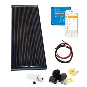 SKANBATT 162x68x4 - 200w Black Aero komplett kit med Victron