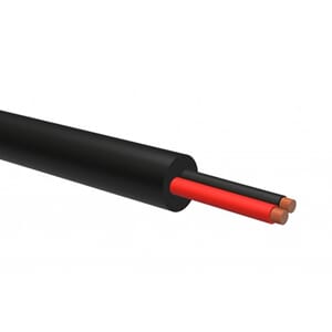 Kabel 2x6mm2 Sort - Dobbeltisolert - Rund - Utebruk