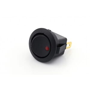 Mini vippebryter 12V / 16A LED rød på-av