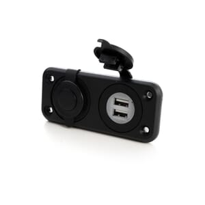 USB Kontakt Dobbel Sigarettenner plugg  innfellin-m/deksel