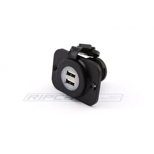 USB Uttak - Dobbel - For innfelling - m/deksel (1251120)