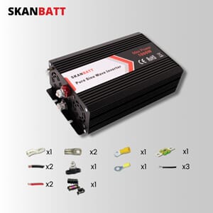 Inverter Strømpakke 1000w m/kit 2m kabel