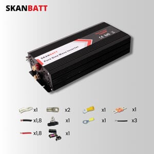 Inverter Strømpakke medium (1500w) m/kit 1,8m kabel