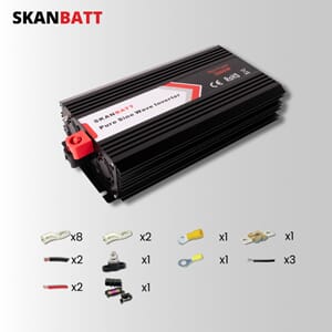 Inverter Strømpakke Mega (3000w) m/kit 2m kabel