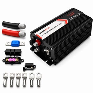 SKANBATT Inverter 12V 600W KOMPLETT med kabler og sikringer