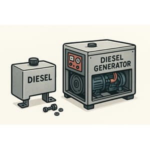 Tilkobling ekstern tank Hyundai aggregat 3000RPM diesel KIT