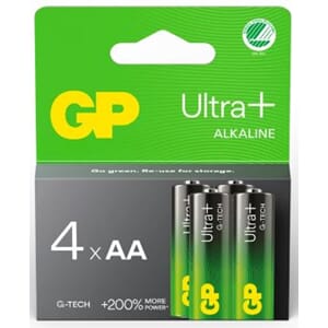 GP Ultra Plus Alkaline AA-batteri, 15AUP/LR6, 4-pakk